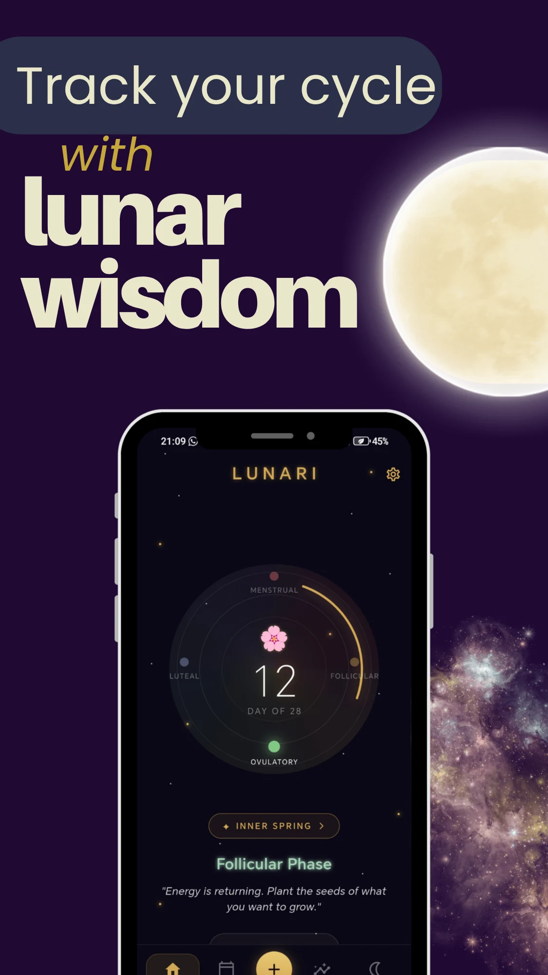 Lunari - Period & Moon Cycle screenshot